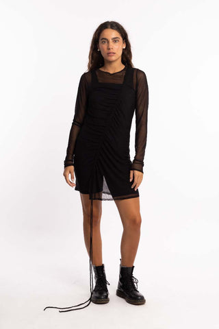 Vestido drapeado corto